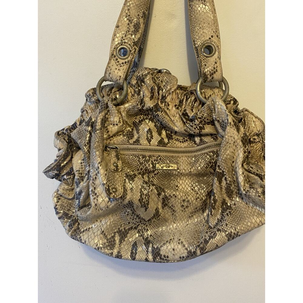 Y2K Jessica Simpson Faux Leather Faux Snake Skin Soho Boho Shoulder Bag Purse - Picture 8 of 12